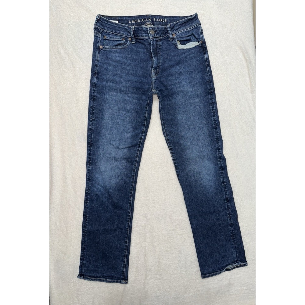 American Eagle Men's Blue Slim Mid Rise Medium Wash Denim Jeans Size 33